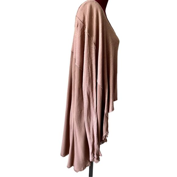 Free People We the Free Special Tee Medium Choco Latte Thermal Boho Oversized - Picture 10 of 13